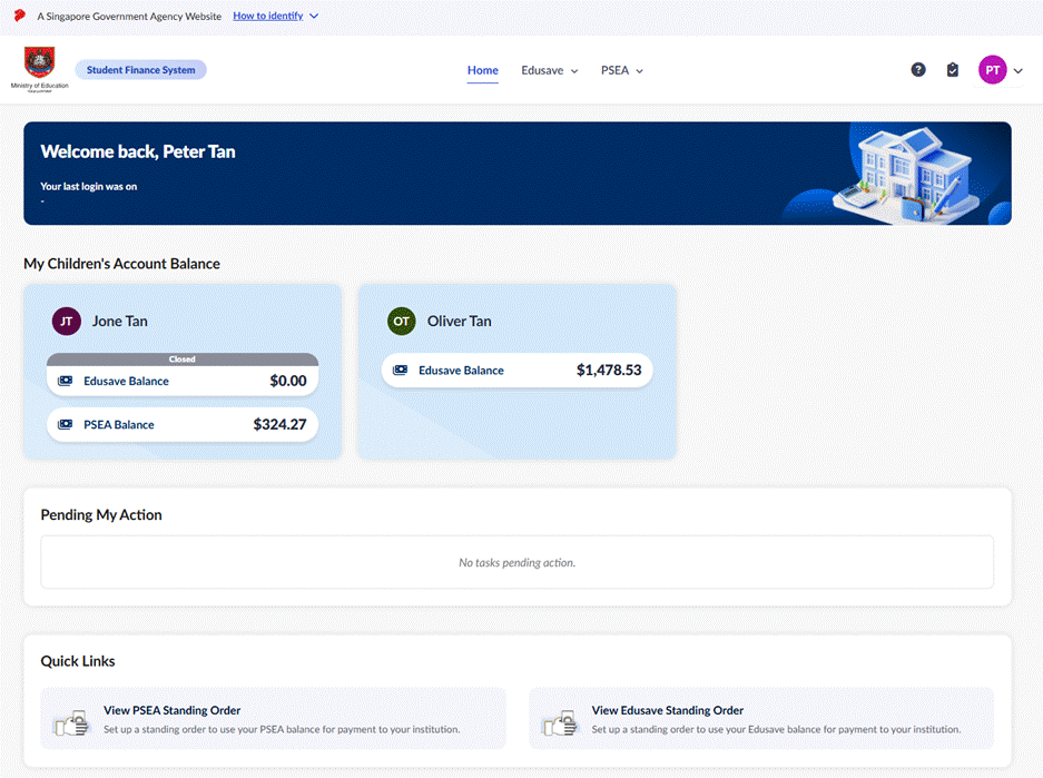 Home page.