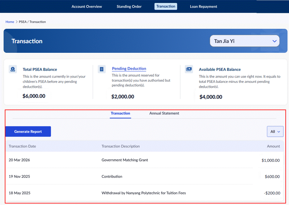 Transaction list. Transaction list.